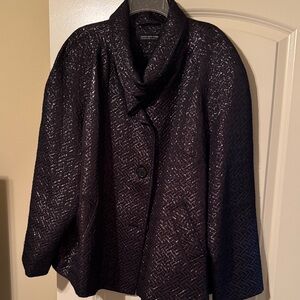 Jones New York Textured Black Cape Jacket